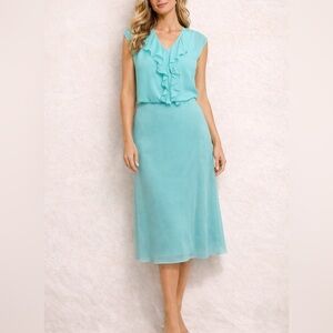Danny & Nicole 2-Piece Skirt & Blouse Set Size 12 – Aqua Midi Skirt Matching